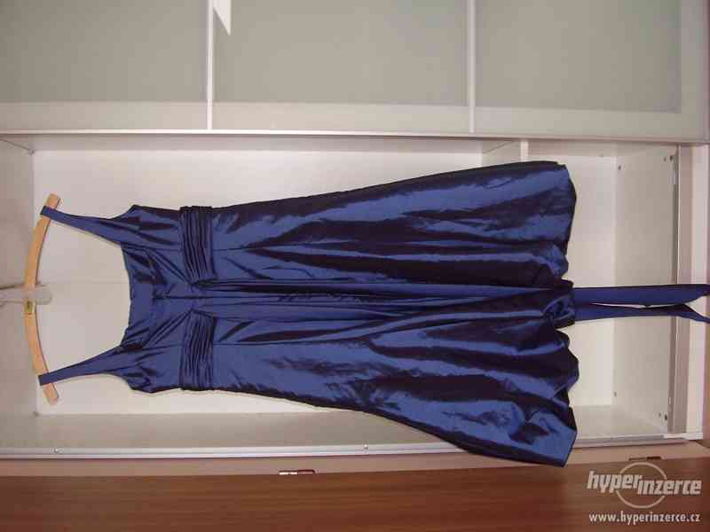 Modré balonové šaty s podšívkou,vel.6 - foto 2