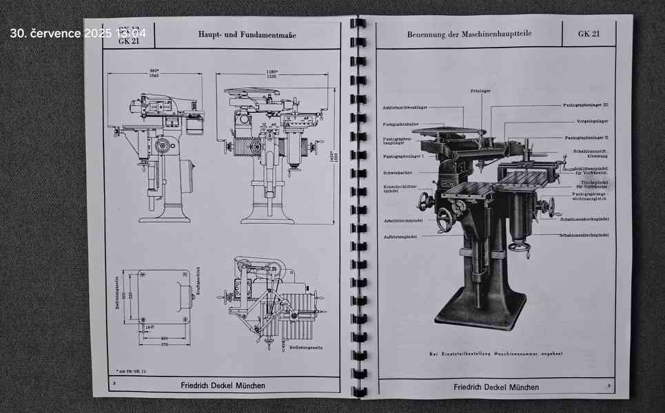 Návod pantografu DECKEL GK-12/21 - foto 2