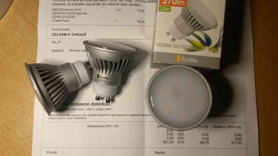 LED žárovka GU10 5W -Ecolite - foto 2