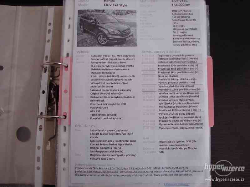 Honda CR-V 2.0i r.v.2011 (1.Maj.serv.kníž.ČR) - foto 27