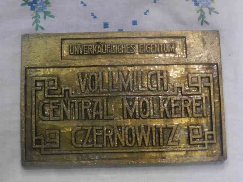 Mosazná destička Raznice Otto Morch Fabrik Marke Reklama - foto 7