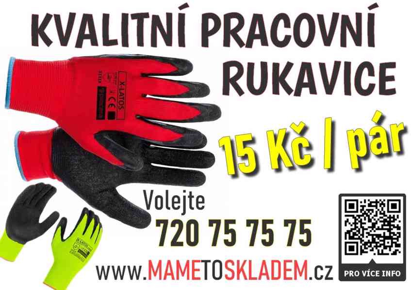 Pracovní ochranné rukavice X-LATOS NEON s latexovým povlakem - foto 12