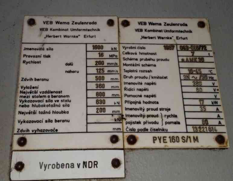 Lis hydraulický PYE 160 S 1 M (4358.) - foto 10