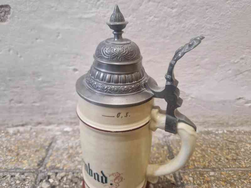 Porcelánový Korbel s poklopem a průsvitkou Marienbad - foto 6