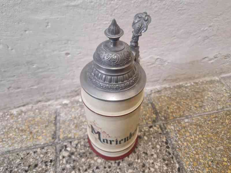 Porcelánový Korbel s poklopem a průsvitkou Marienbad - foto 5