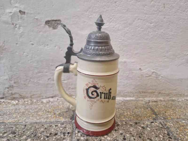 Porcelánový Korbel s poklopem a průsvitkou Marienbad - foto 2