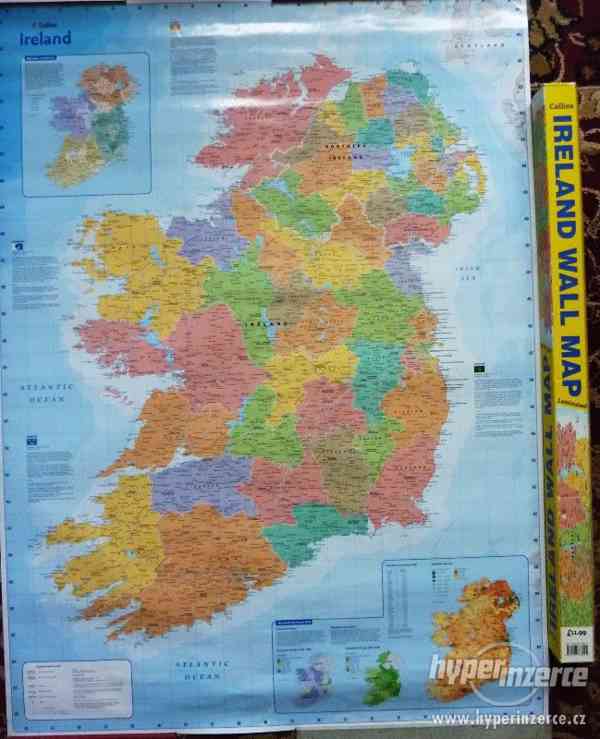 IRELAND  WALL  MAP   / 81 X 110 CM / - foto 1