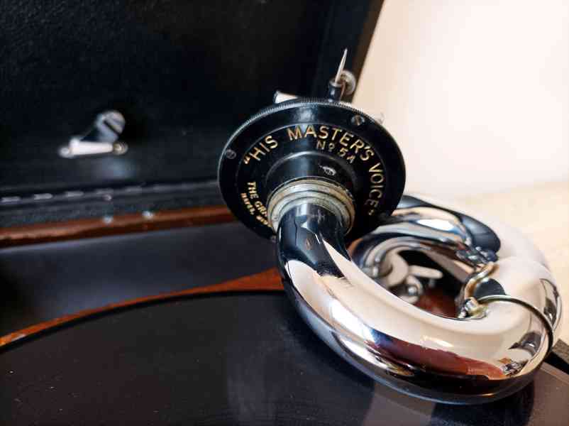 Starožitný gramofon na kliku His Master’s Voice, rok 1931  - foto 11