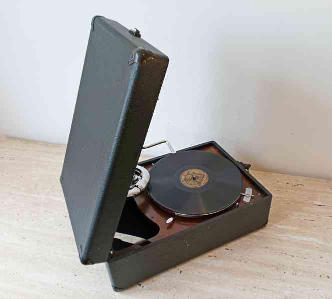 Starožitný gramofon na kliku His Master’s Voice, rok 1931  - foto 9