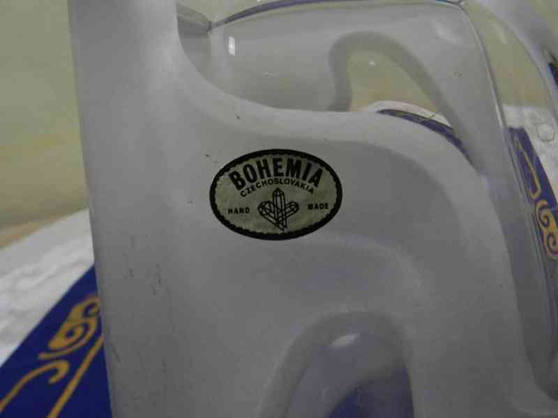 Váza čiré matované sklo Václav Hanuš Bohemia Czechoslovakia  - foto 3