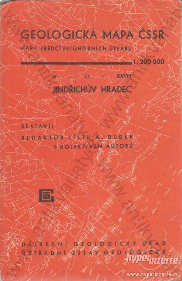 Geologická mapa ČSSR Jindřichův Hradec, A. Dudek - foto 1