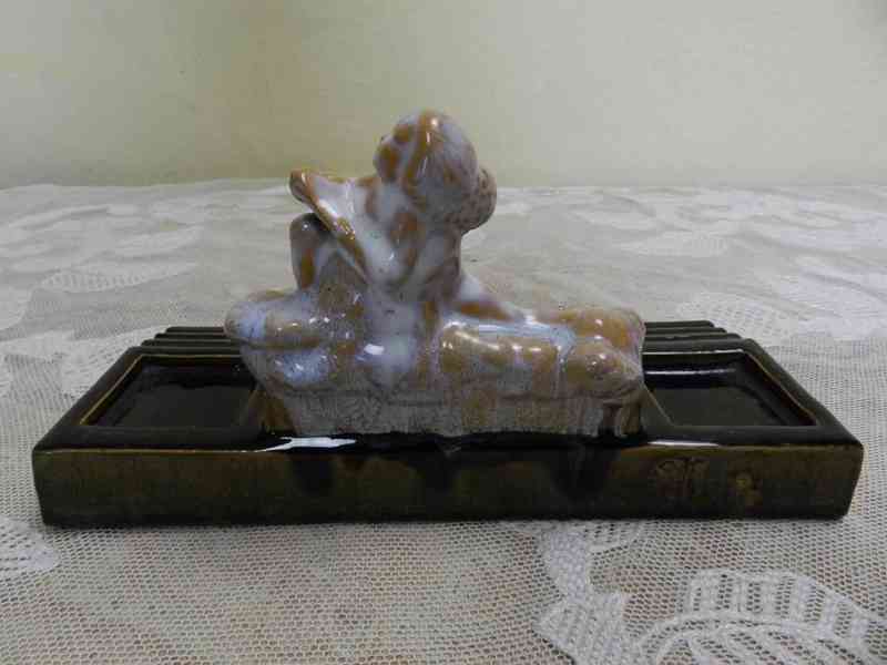 Zajímavý keramický Kalamář s Putti VDK Bechyně - foto 6