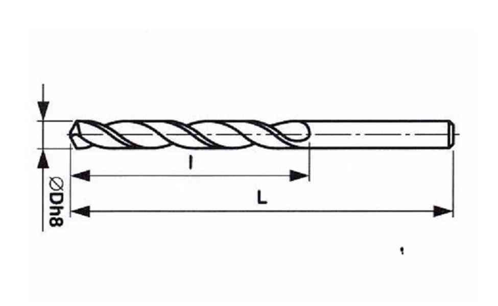 Vrták  0,8 mm LEVÝ s válcovou stopkou, HSS, PN 2914  (NOVÝ) - foto 1