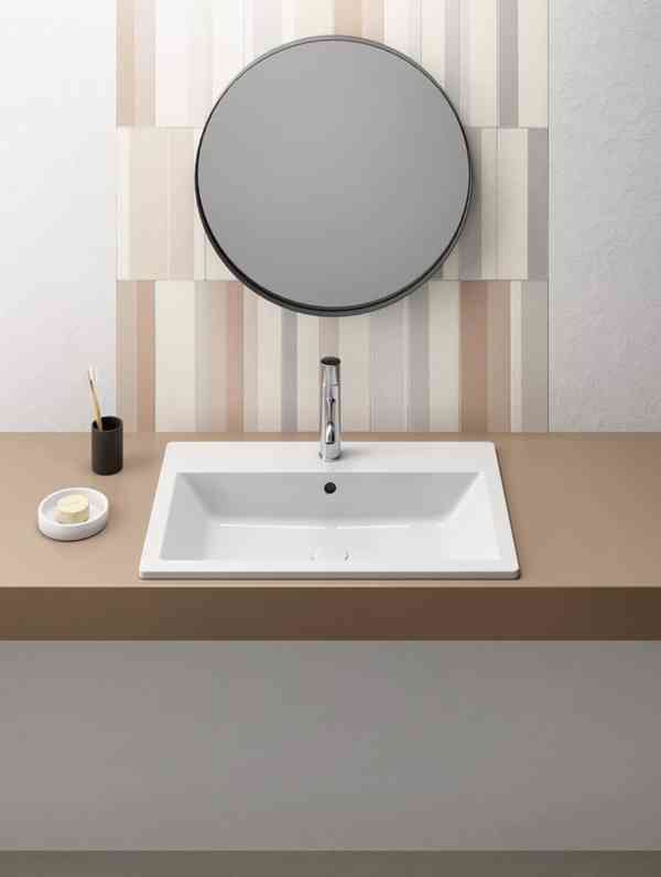 Umyvadlo keramické zápustné GSI KUBE X 70x46cm, bílá ExtraGl - foto 2