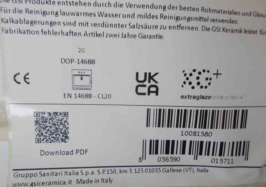 Umyvadlo keramické zápustné GSI KUBE X 70x46cm, bílá ExtraGl - foto 6