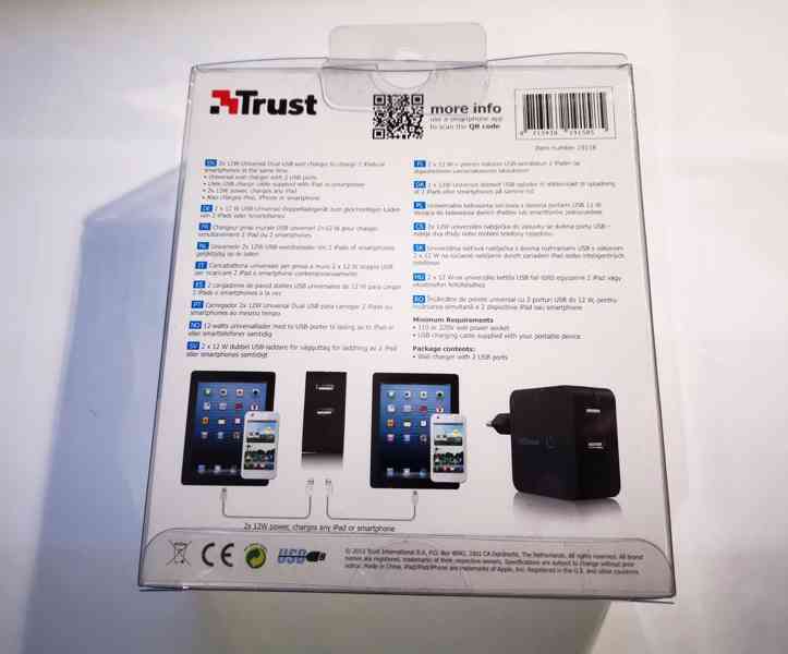 Nabíjčka Trust Dual USB charger 5V 2x2,1A černá - foto 2