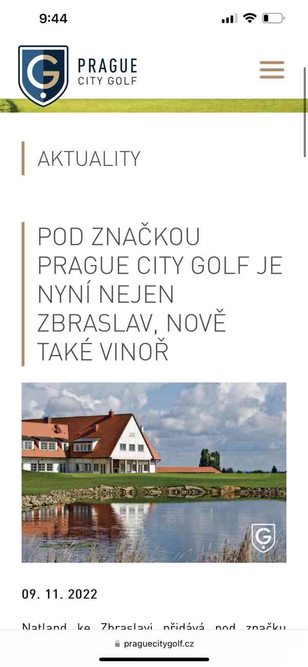 Celoživotní členství na Zbraslavi Prague City Golf - foto 1