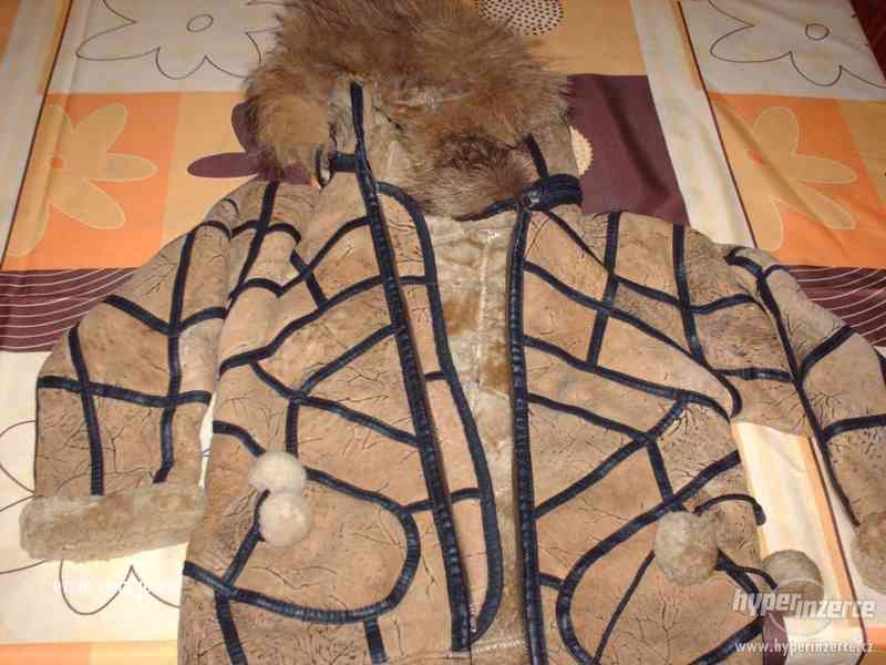 Kožený kabátek s kožíškem vel. cca 122 - foto 1