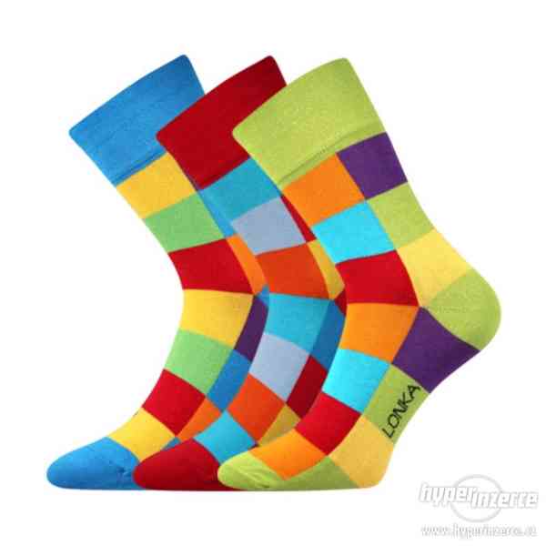 Trendy barevné ponožky, 3 páry - foto 1