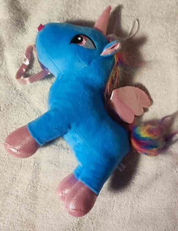 Plyšový modrý jednorožec  - foto 2