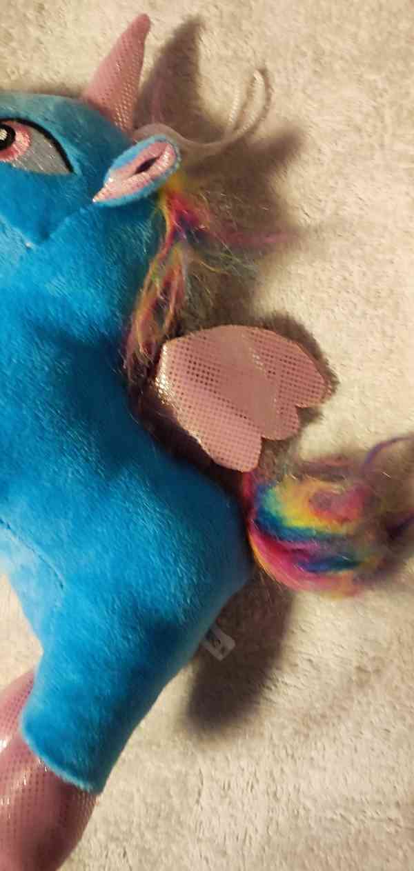 Plyšový modrý jednorožec  - foto 4