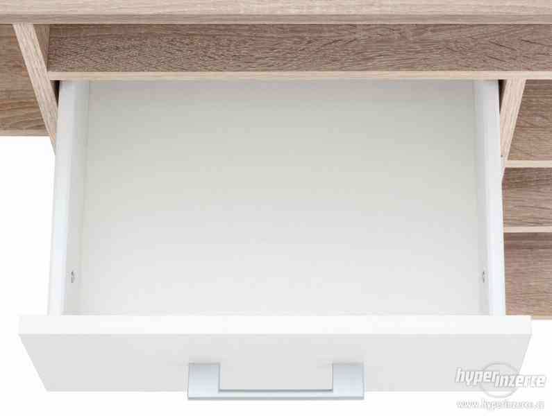 Rohový Pc počítačový/psací stůl bílý 165cm - foto 15
