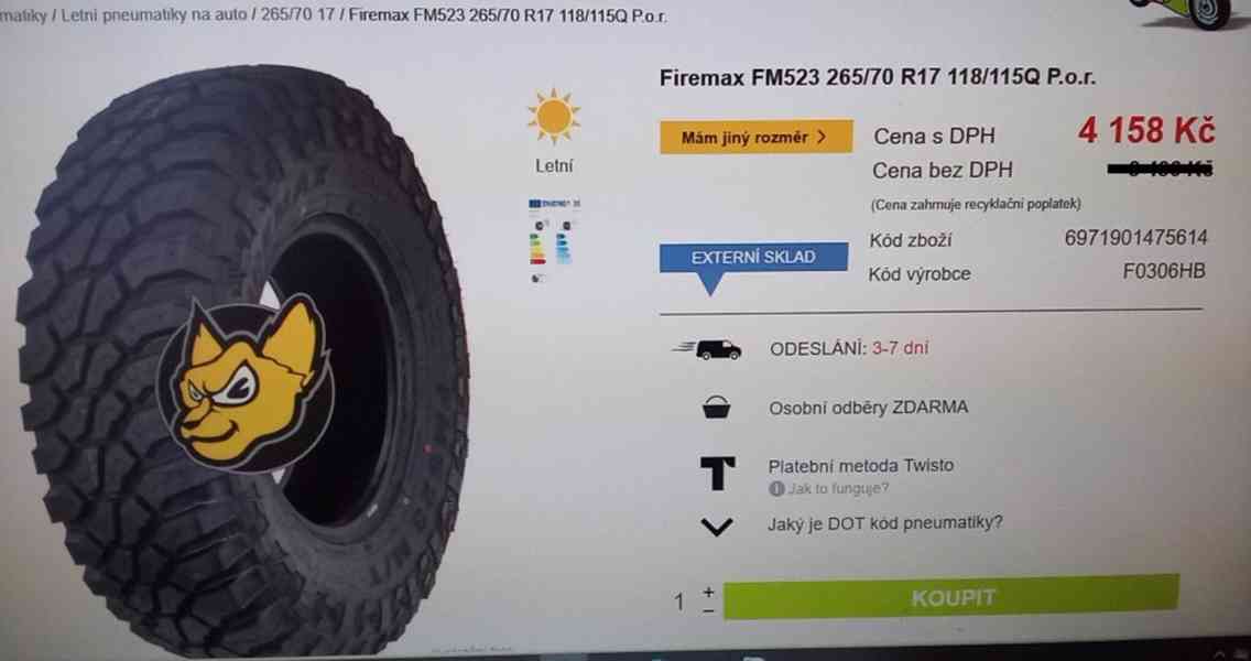 Volkswagen Amarok,touar265/70 R17 250km jako NOVÉ4x4 M/T M+S - foto 13