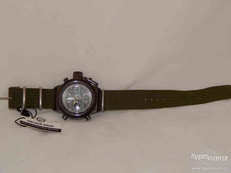 Masivní pánské  military hodinky s LCD displejem moderní pás - foto 7