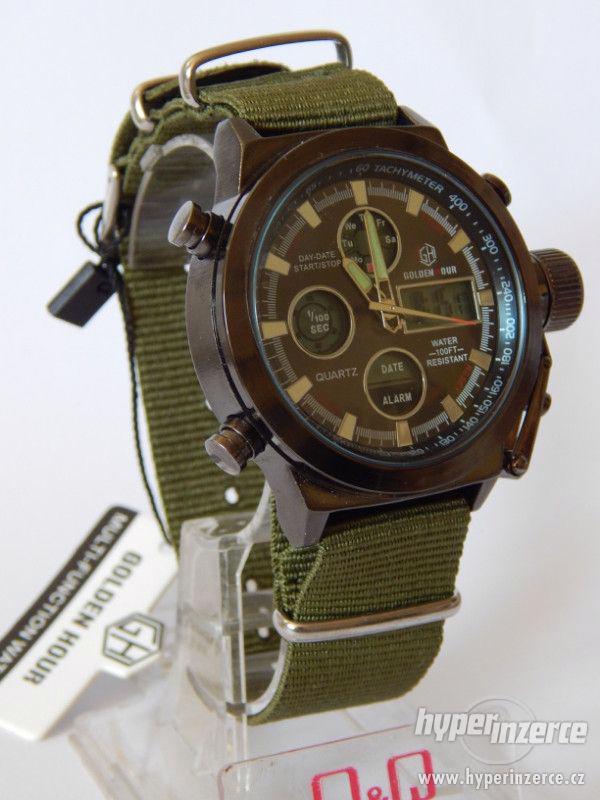 Masivní pánské  military hodinky s LCD displejem moderní pás - foto 8