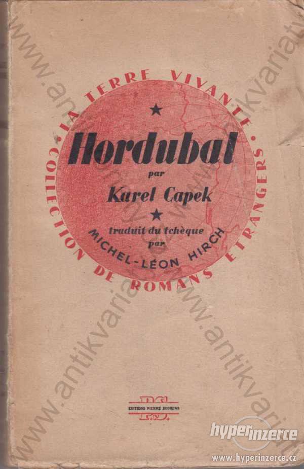 Hordubal Karel Capek ve francouzštině 1946 - foto 1