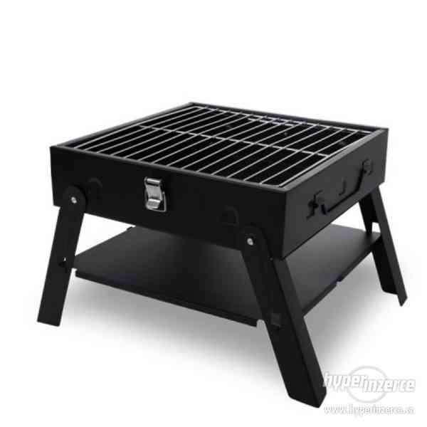 Gril na dřevěné uhlí BBQ Camping Grill skládací