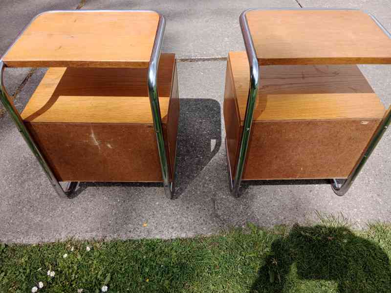 Chromový trubkový nábytek stolky 2ks - foto 6