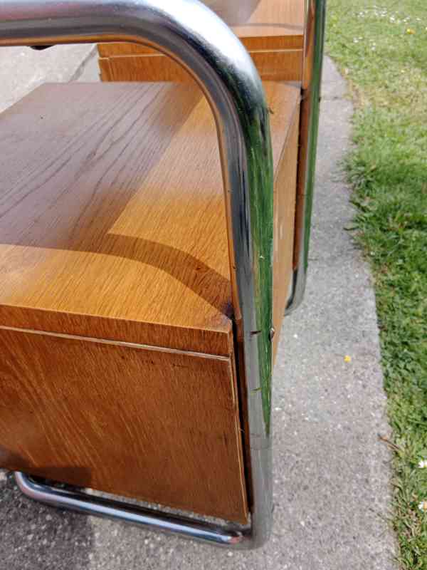 Chromový trubkový nábytek stolky 2ks - foto 9