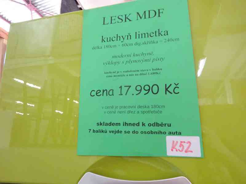 Kuchyně limetka MDF lesk - foto 2