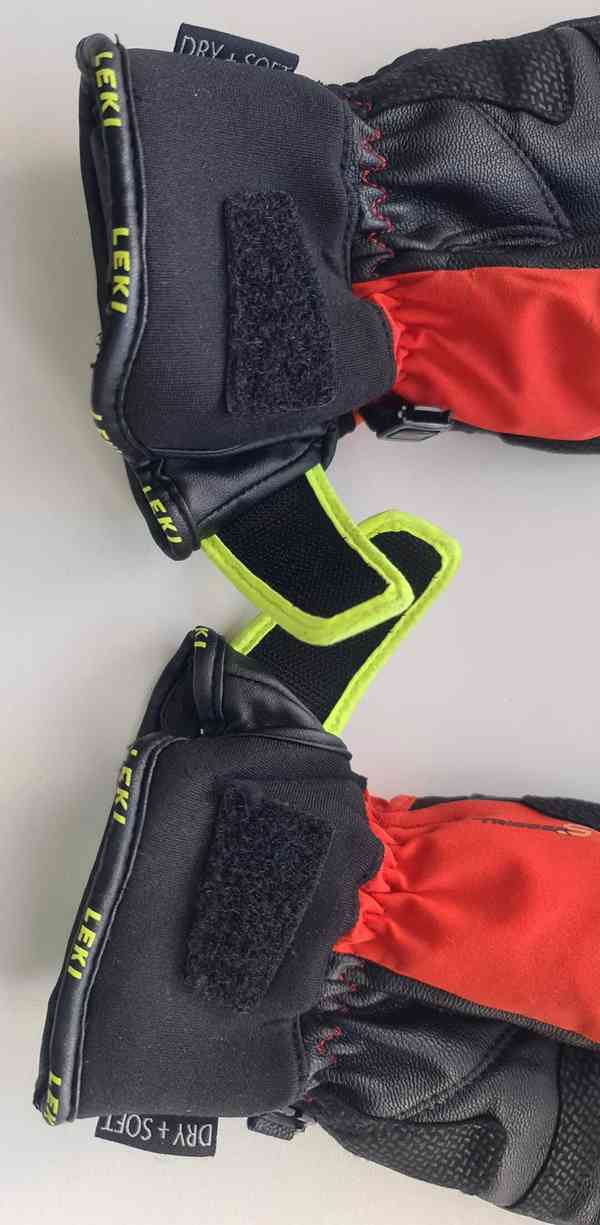 Rukavice LEKI Race slide S Jr black-red-yellow, vel.6 - foto 5