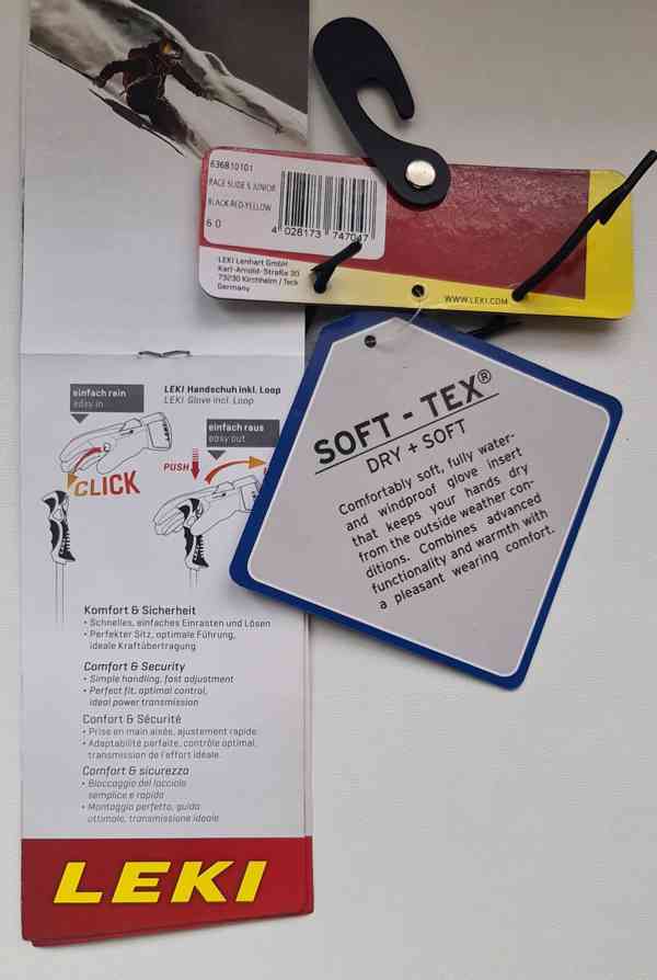 Rukavice LEKI Race slide S Jr black-red-yellow, vel.6 - foto 9