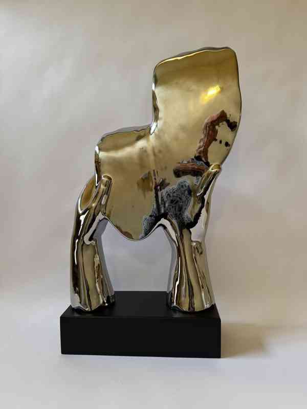 Stříbrná socha keramika - styl Salvador Dalí 62 cm - foto 4