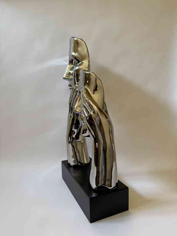 Stříbrná socha keramika - styl Salvador Dalí 62 cm - foto 3