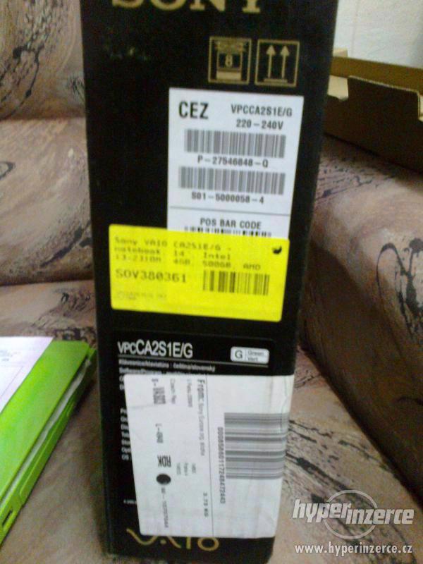 VAIO CA2S1E/G 14/i32310/4G/500/ATI/DVD/7HP zelený  NOVÝ - foto 3