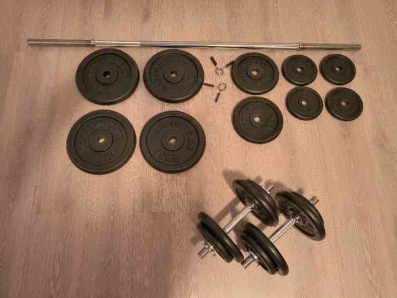 Posilovací lavice + činky - foto 5