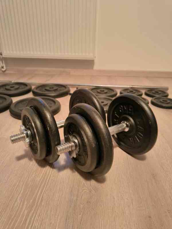 Posilovací lavice + činky - foto 6