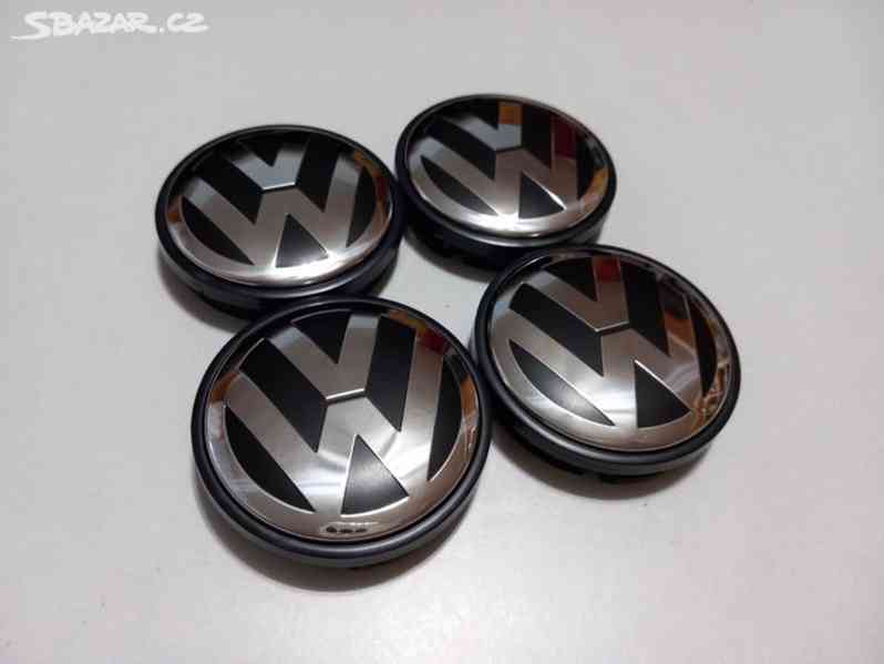 Středové krytky Vw, 56x52mm, chrom logo 1J0 601 171 - foto 2