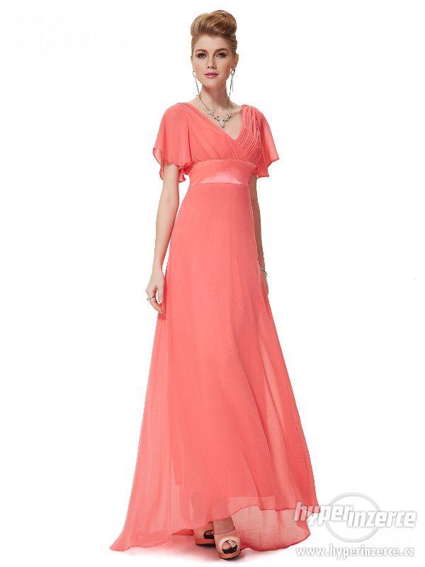 Nové luxusní korálové šaty s rukávem pro svatební matky - foto 1
