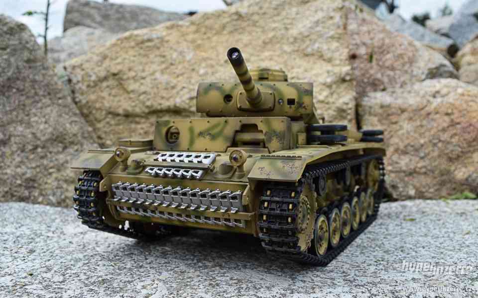 Nový RC model tank PANZER III - Infrared - LETNÍ kamufláž - foto 2