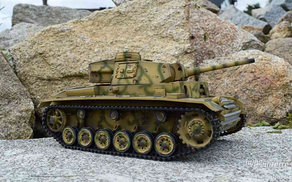 Nový RC model tank PANZER III - Infrared - LETNÍ kamufláž - foto 3