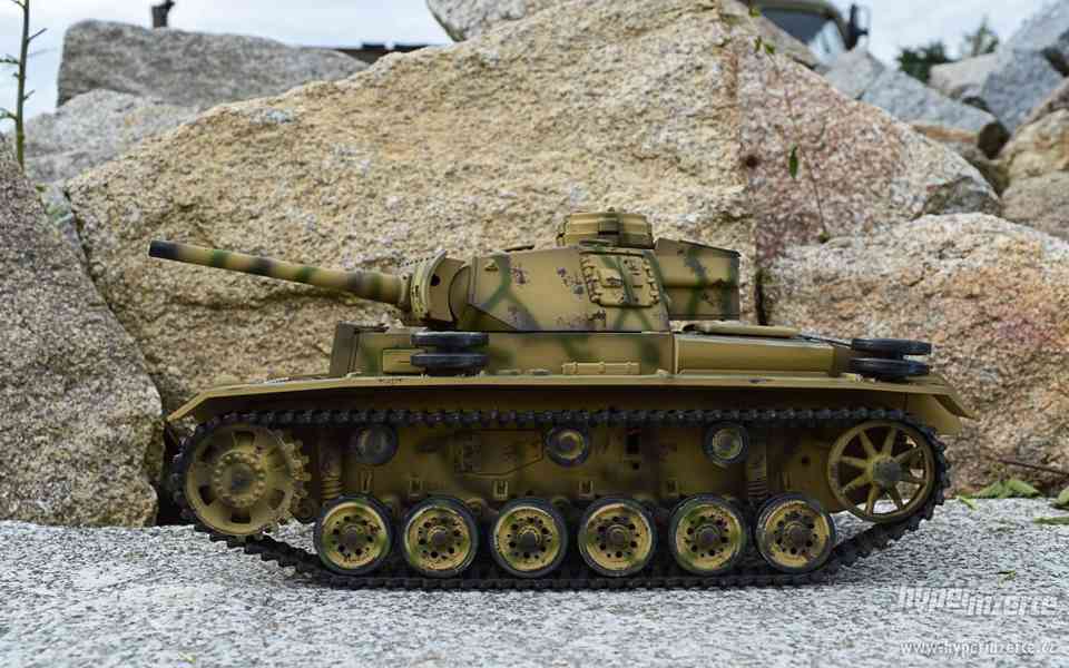 Nový RC model tank PANZER III - Infrared - LETNÍ kamufláž - foto 5