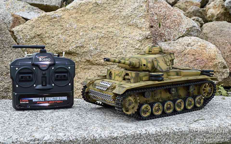 Nový RC model tank PANZER III - Infrared - LETNÍ kamufláž - foto 6