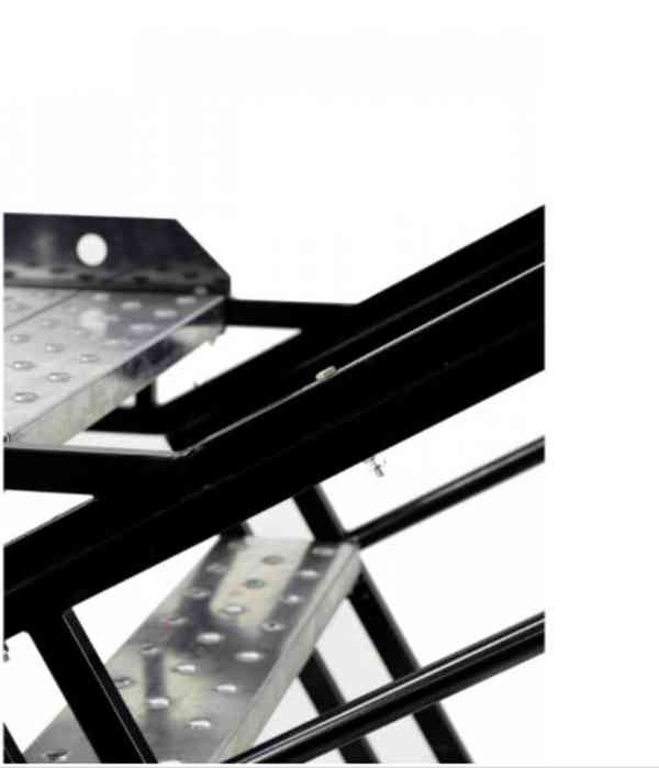 Pojízdný ocelový žebřík s plošinou, výška  plošiny 1,75m - foto 3