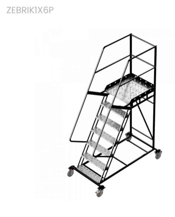 Pojízdný ocelový žebřík s plošinou, výška  plošiny 1,75m - foto 11