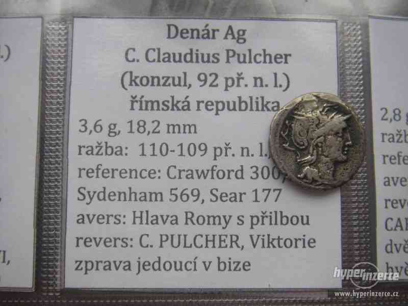 Denár AR C. Claudius Pulcher, římská republika - foto 1